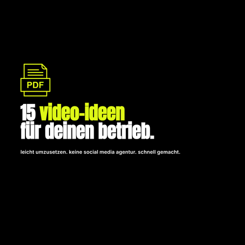 15 Video-Ideen für deinen Betrieb – Cheat Sheet